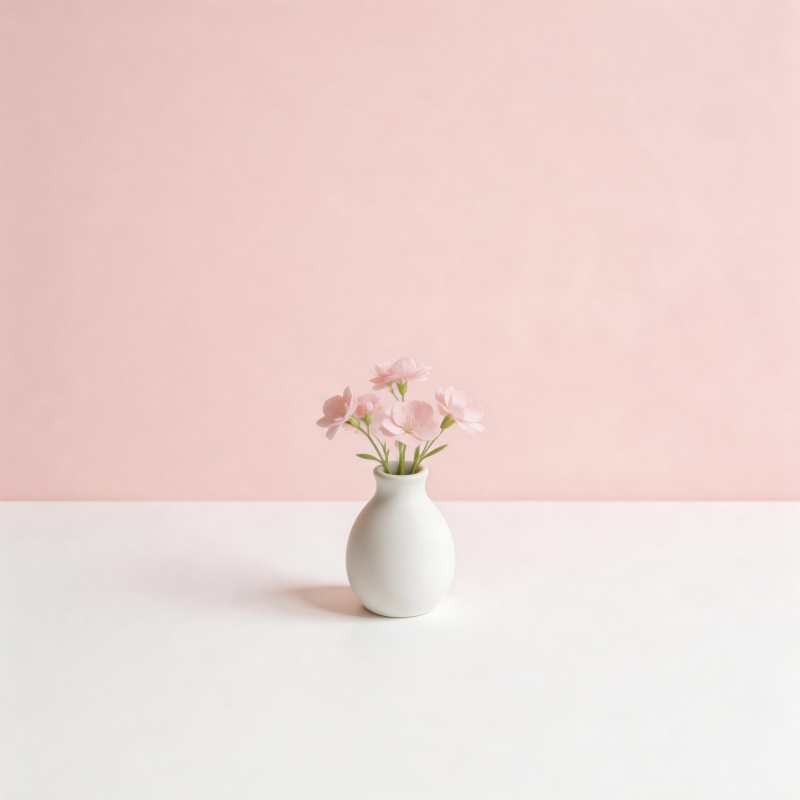 粉花白瓶静谧美图片
