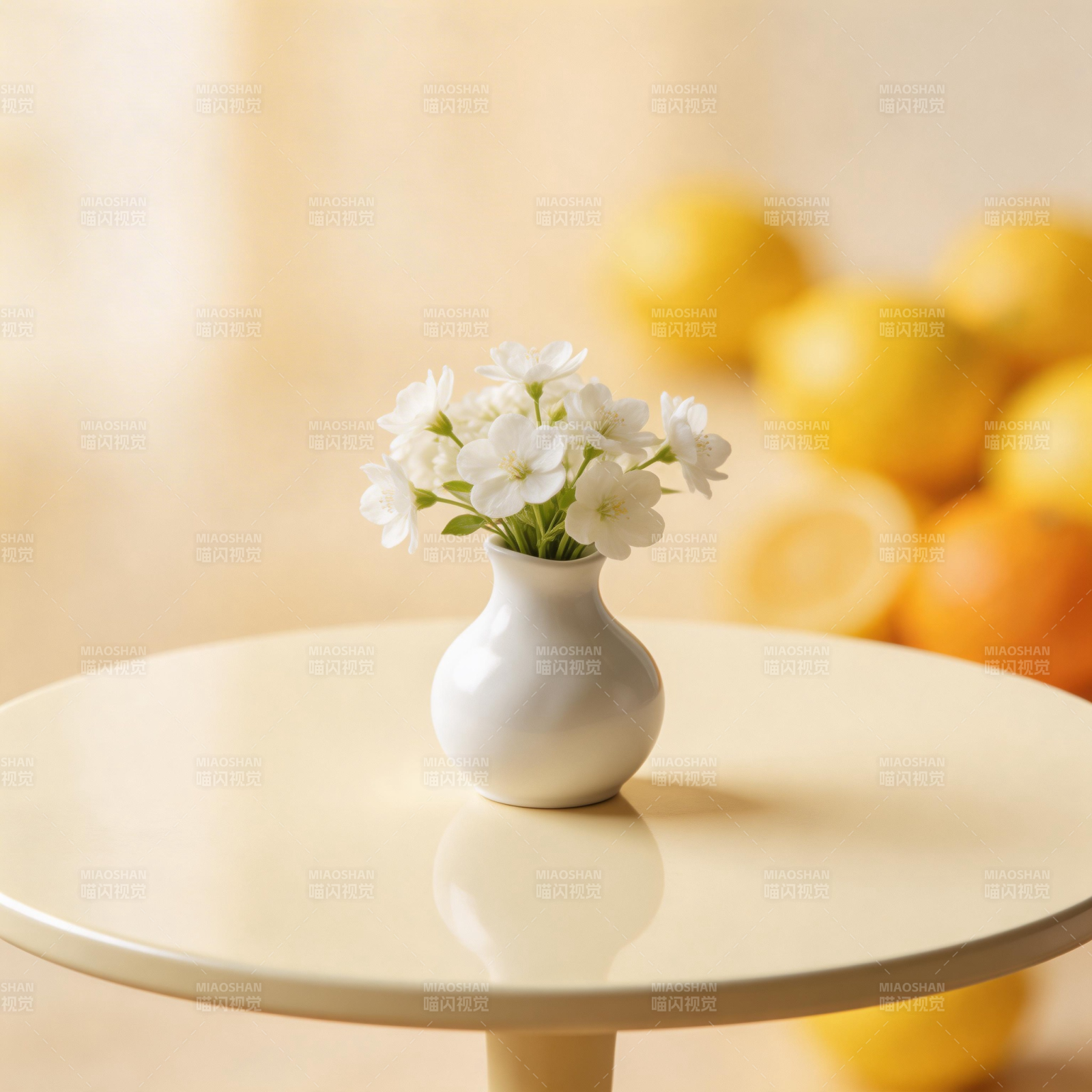 花瓶中的白花图片