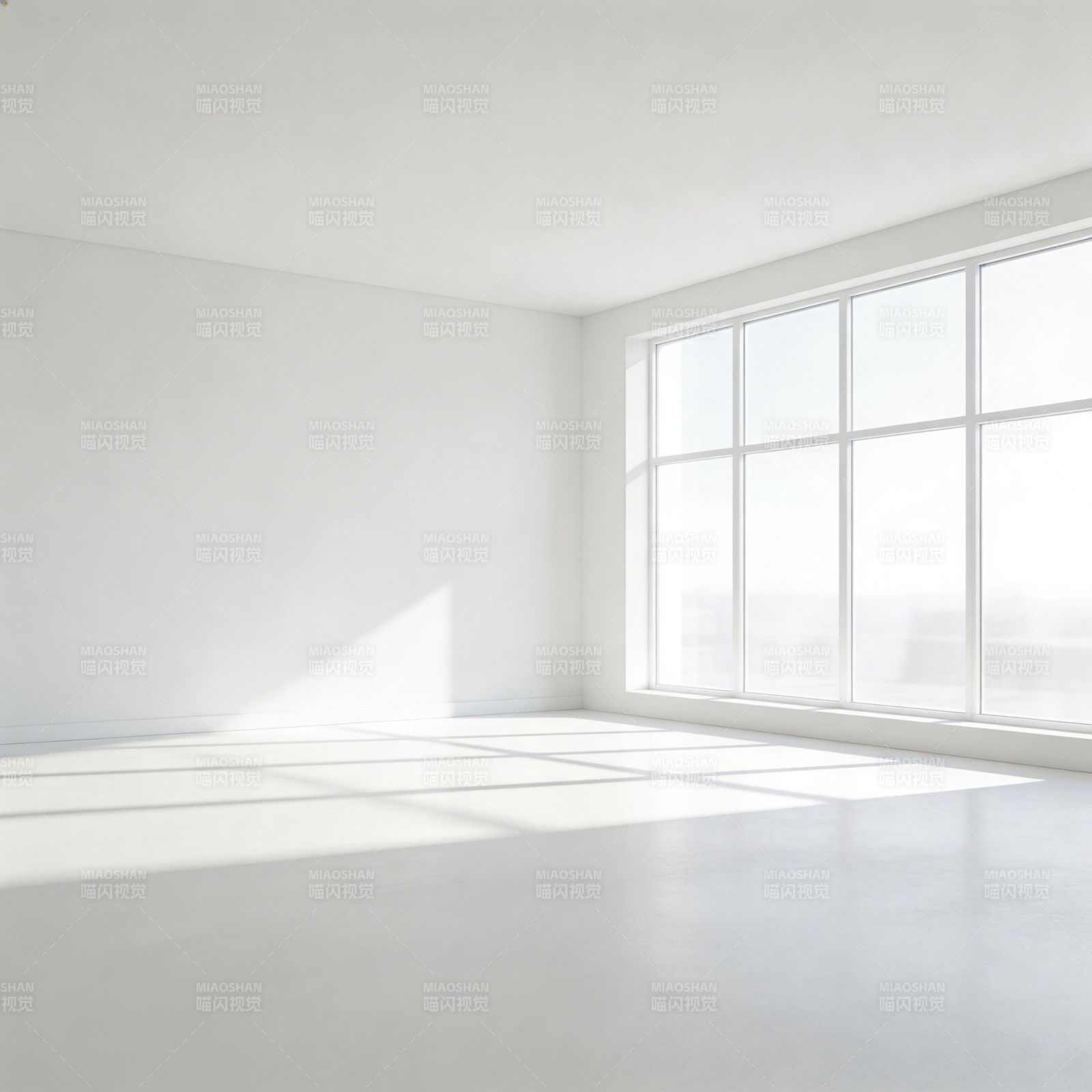 明亮空旷的白色房间图片