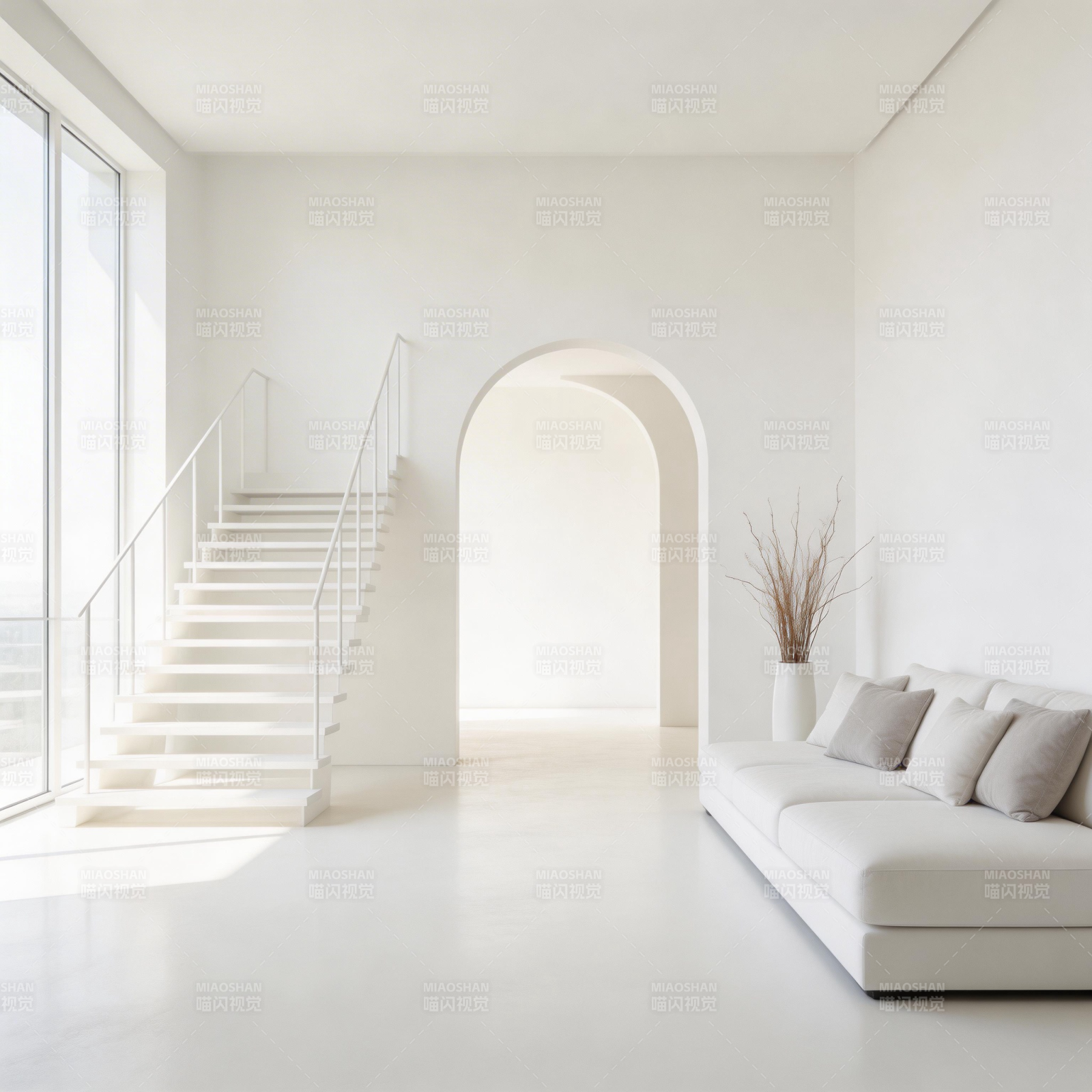 极简白色空间图片