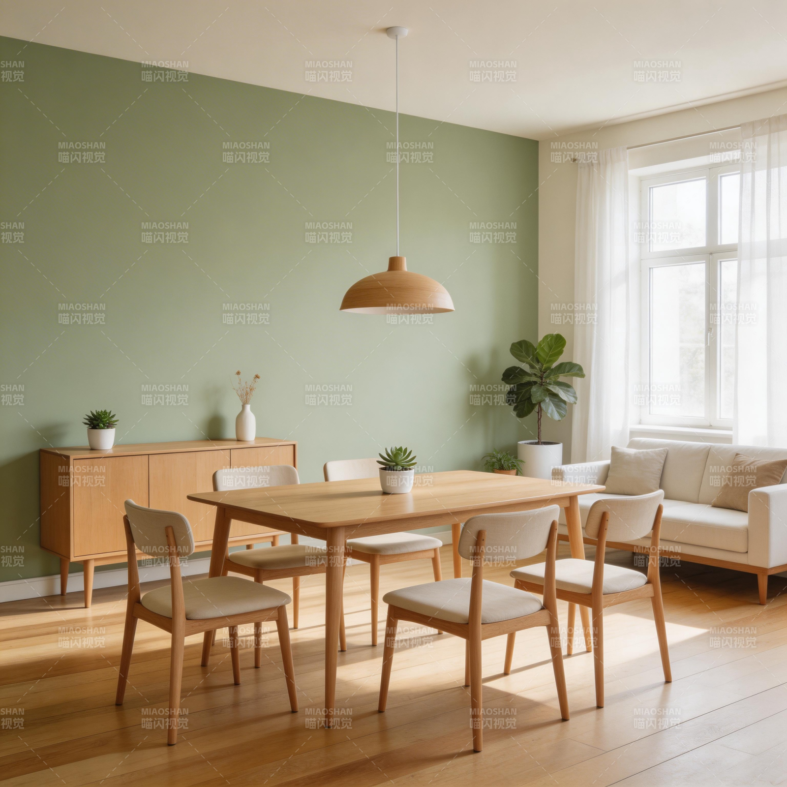 简约绿意餐厅图片
