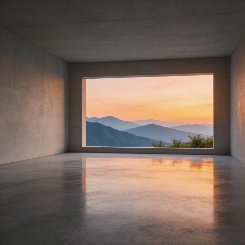 山间晨曦映空室图片