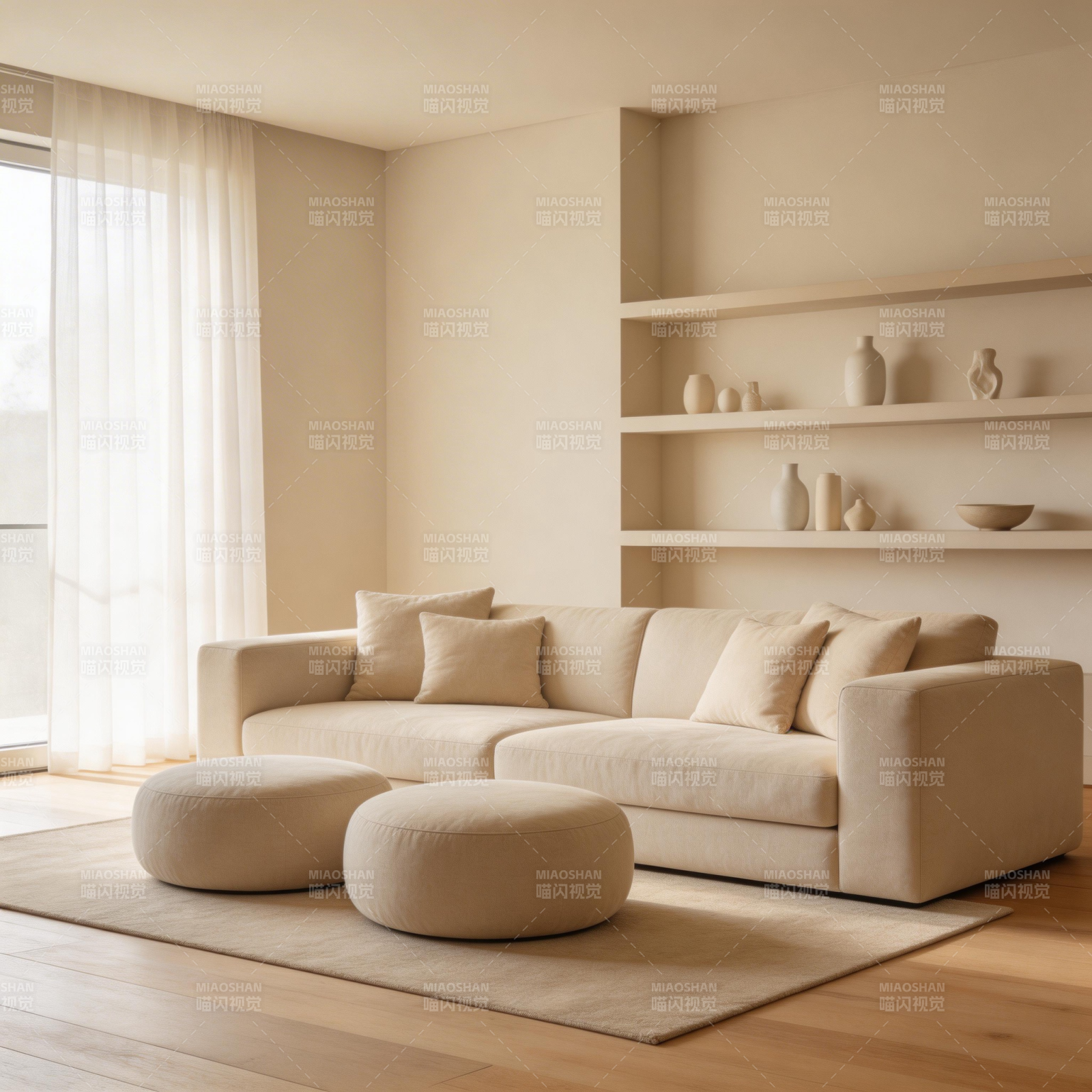 简约米色客厅设计图片