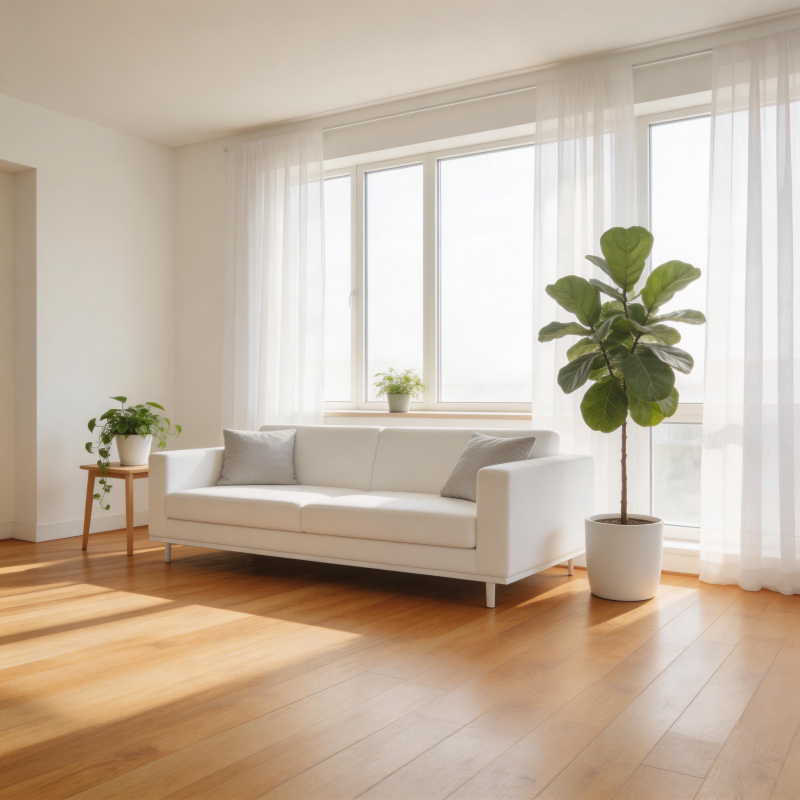 简约客厅绿植点缀图片