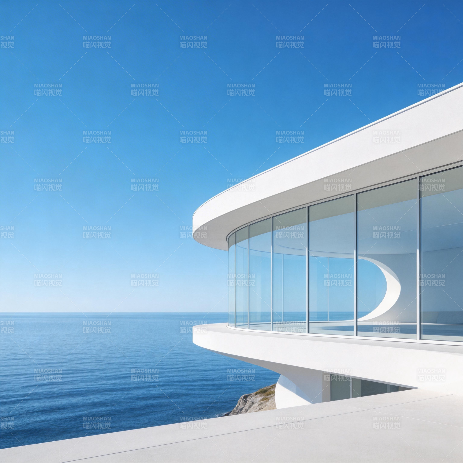 海天一色的现代建筑图片