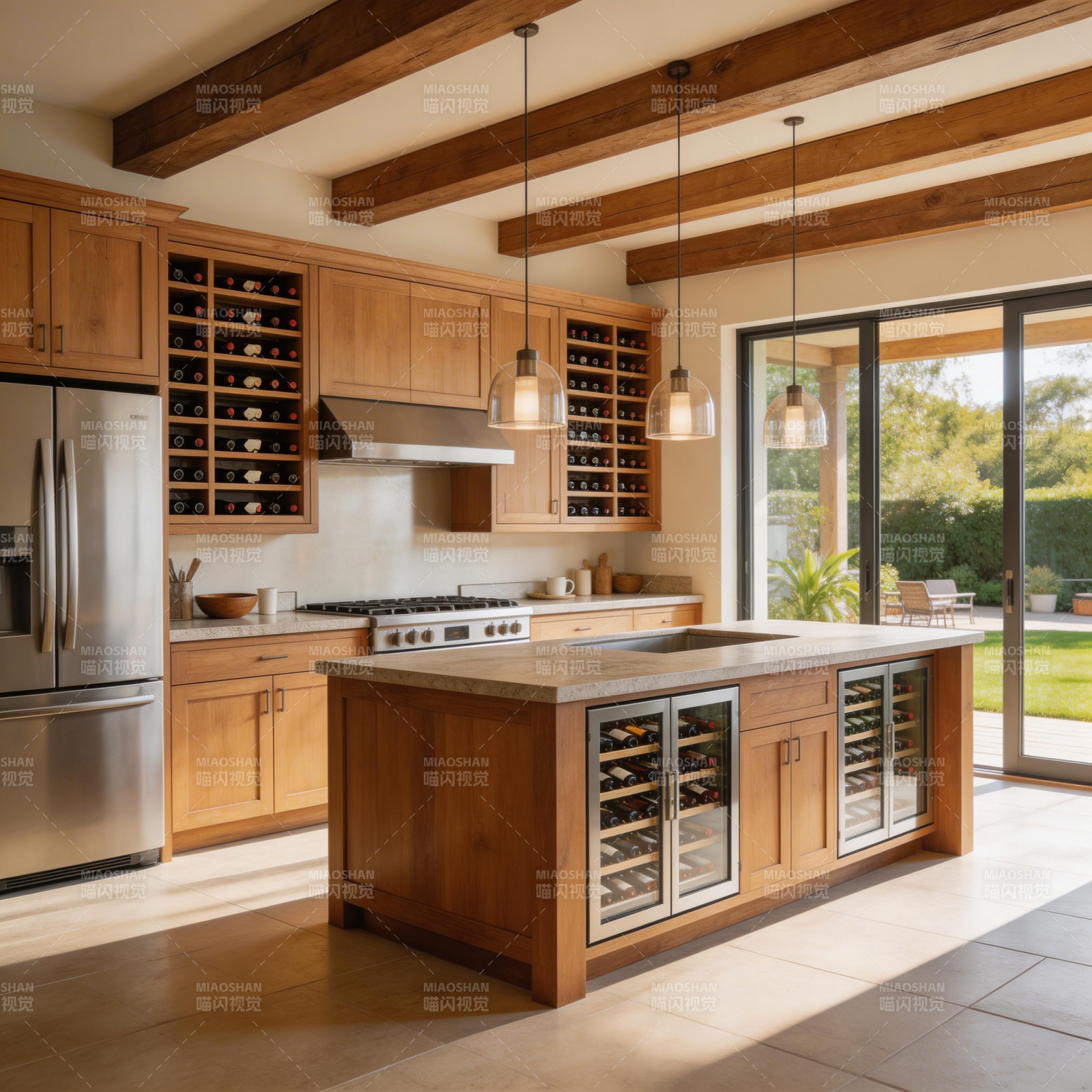 现代木质厨房设计图片
