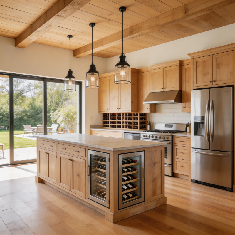 温馨木质厨房图片