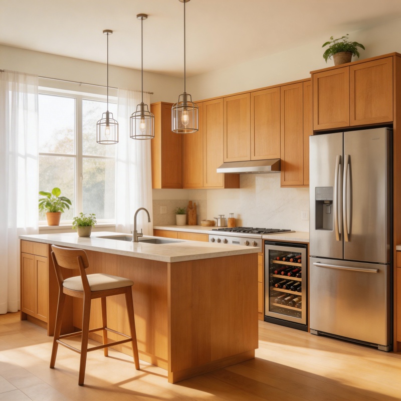 现代厨房温馨一角图片