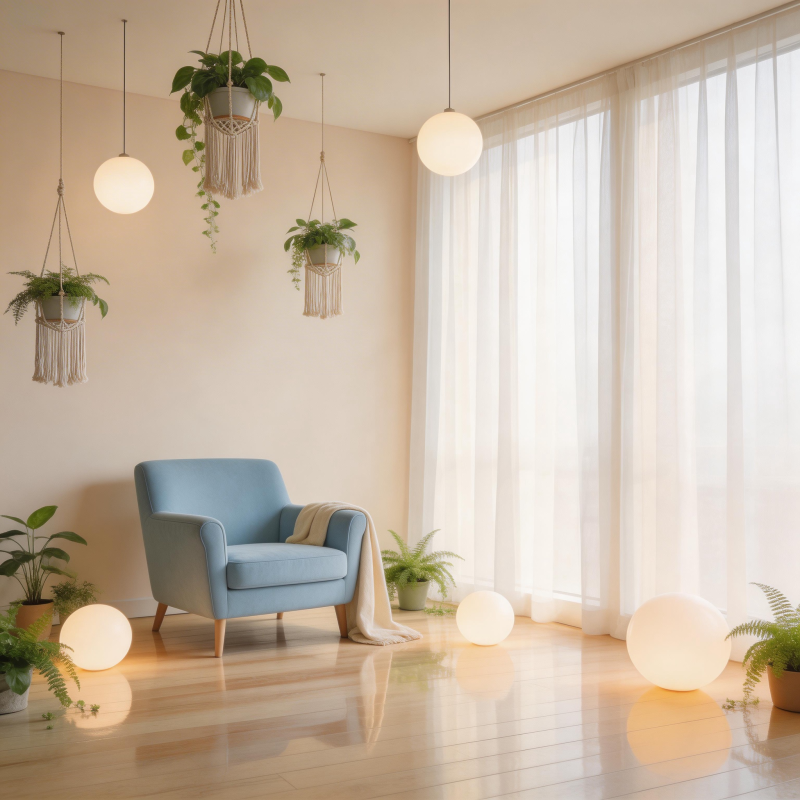 温馨客厅绿植点缀图片