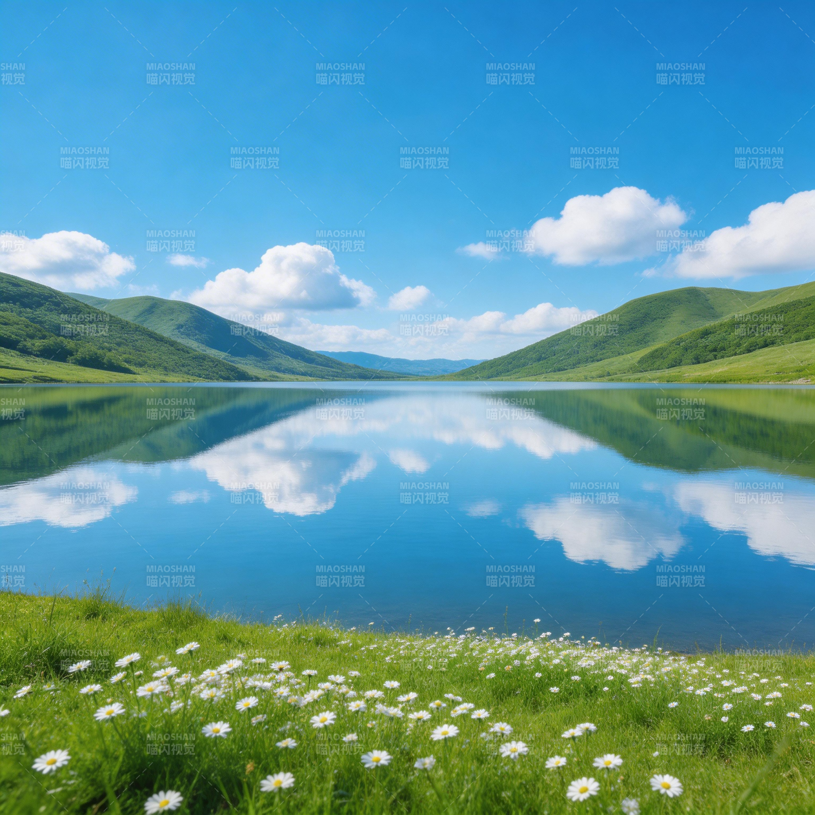 湖光山色 花海如梦图片