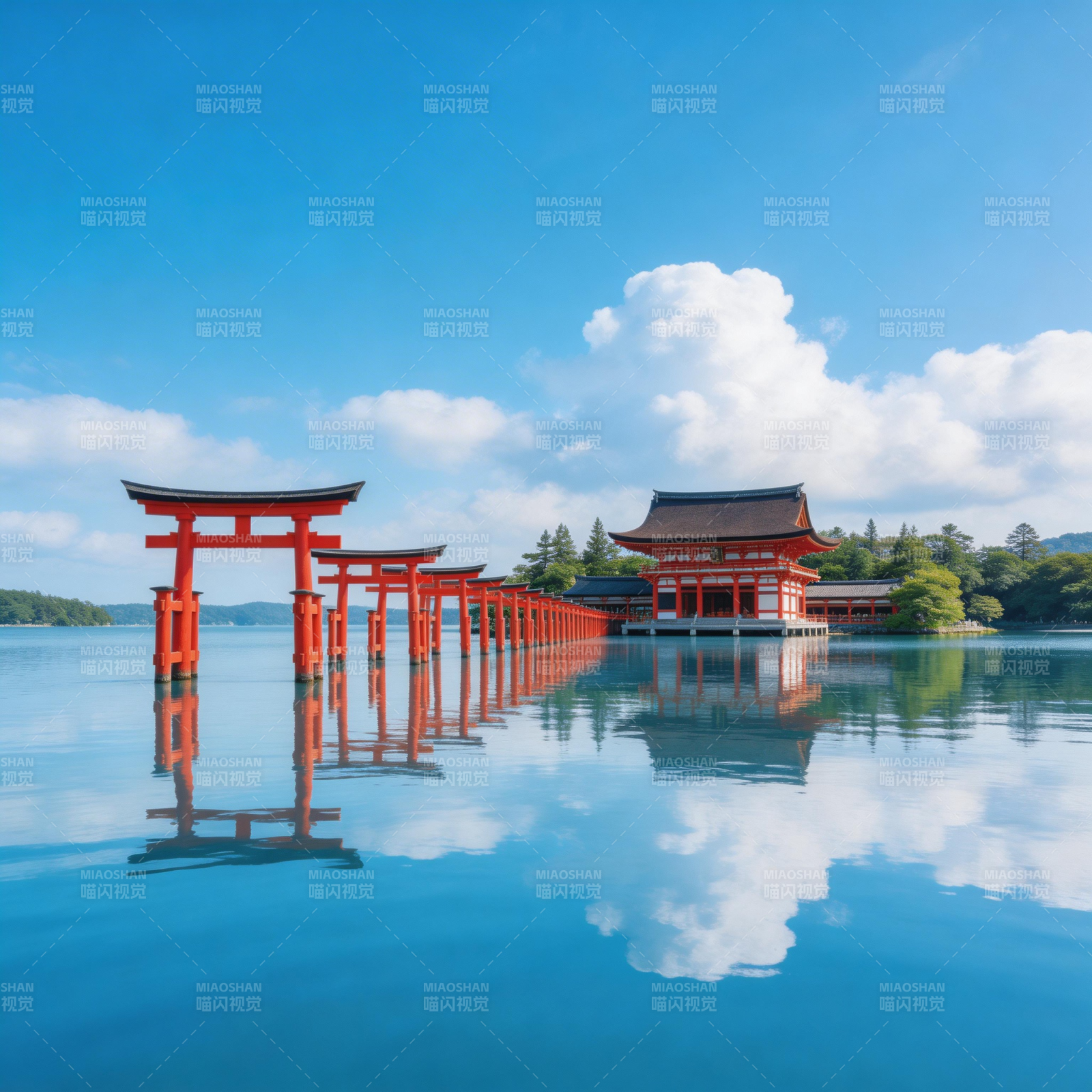 浮御门映水天图片