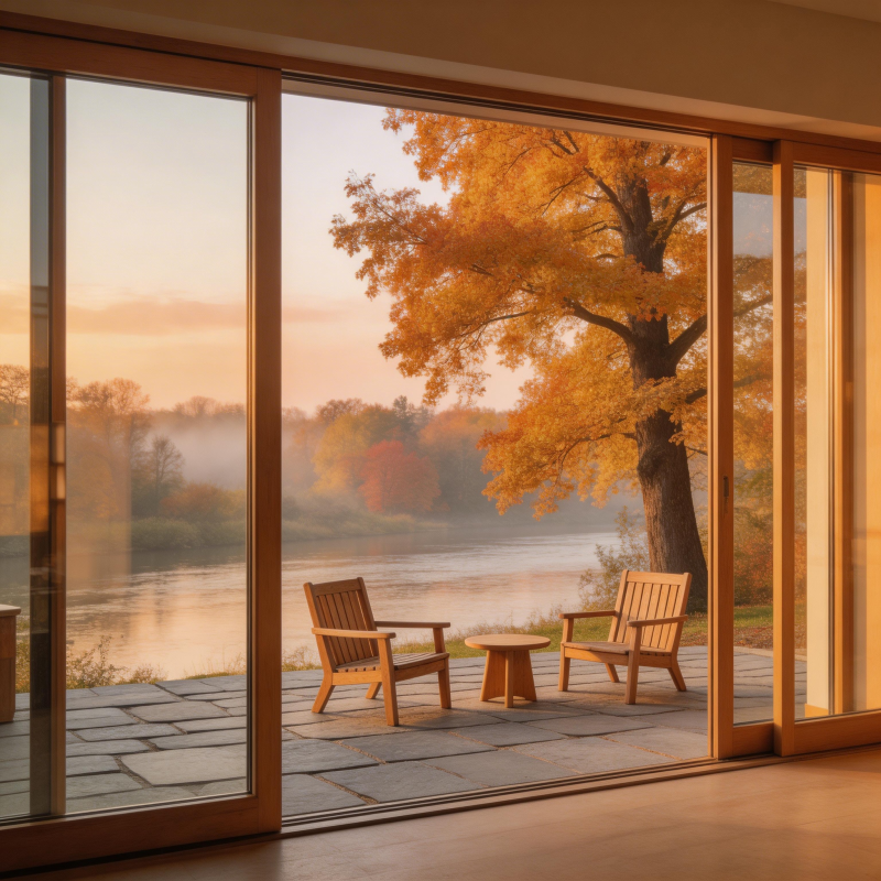 秋日湖畔静谧时光图片