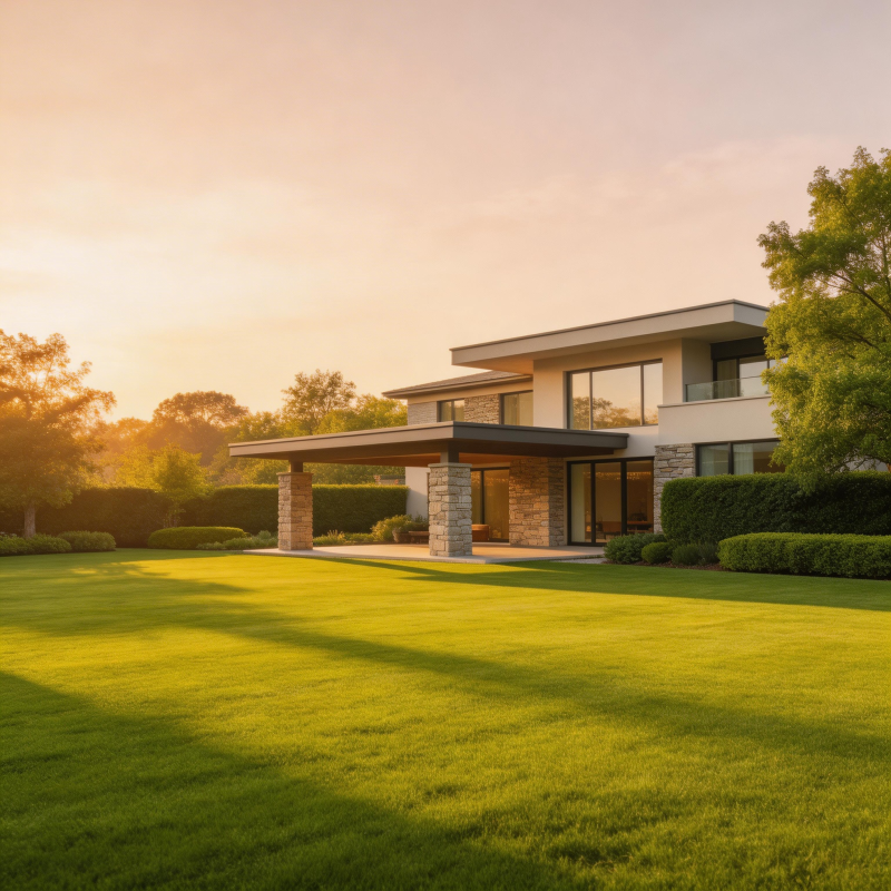 现代别墅庭院风光图片