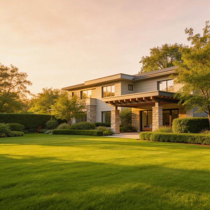 现代别墅庭院风光图片