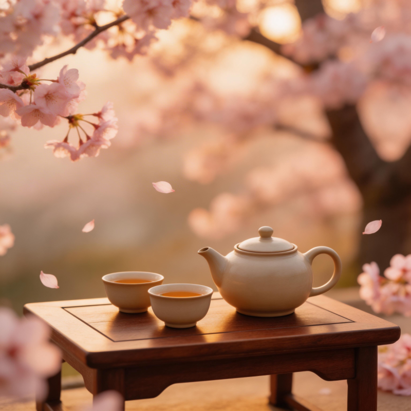 樱花茶韵图片