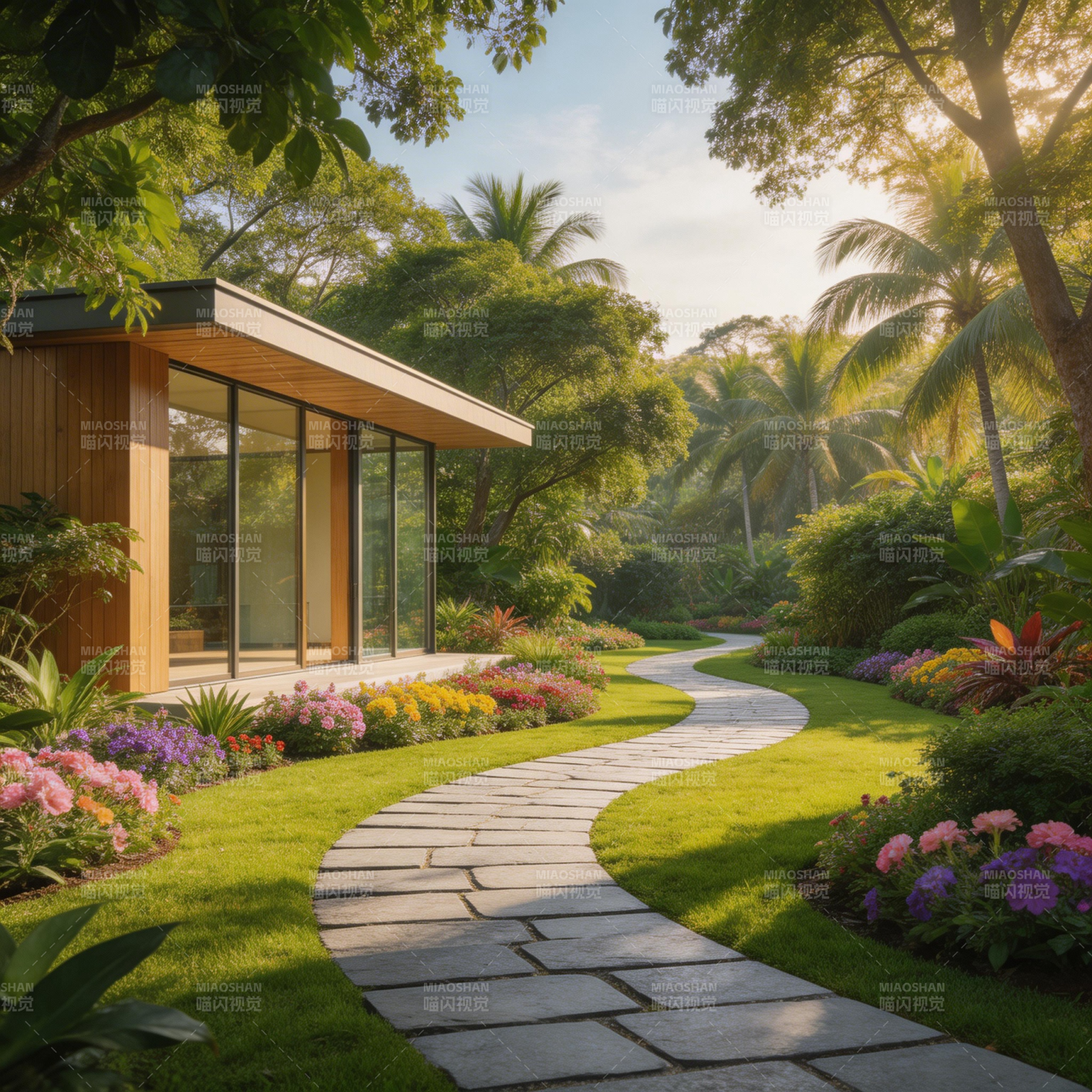 花园小径 静谧之美图片