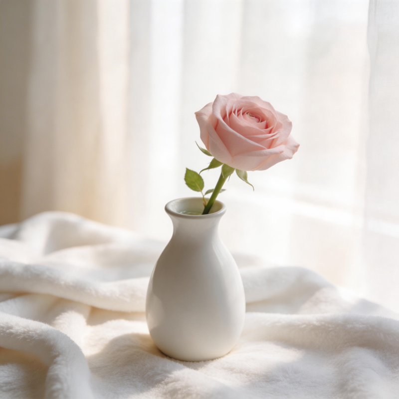 柔光下的粉玫瑰图片