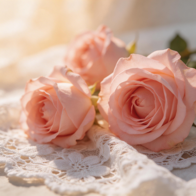 粉玫瑰静谧绽放图片