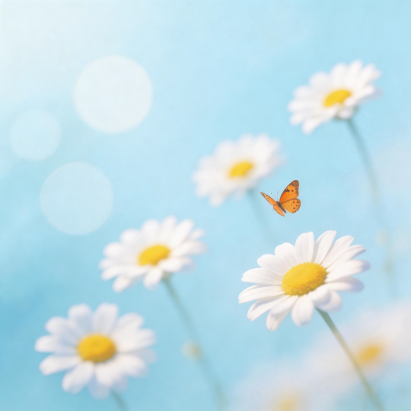 雏菊与蝶舞图片