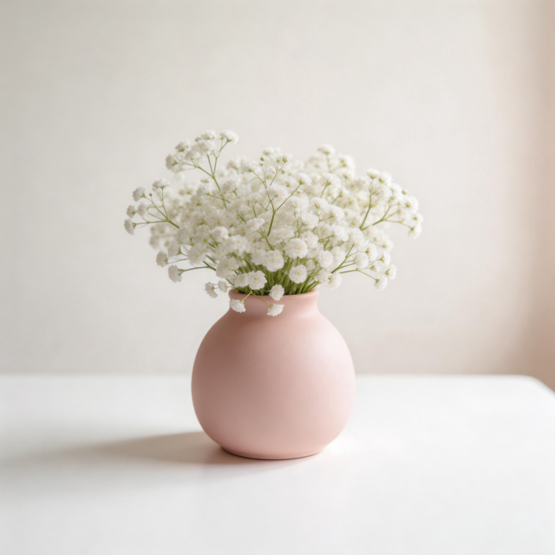 粉瓶白花静谧美图片