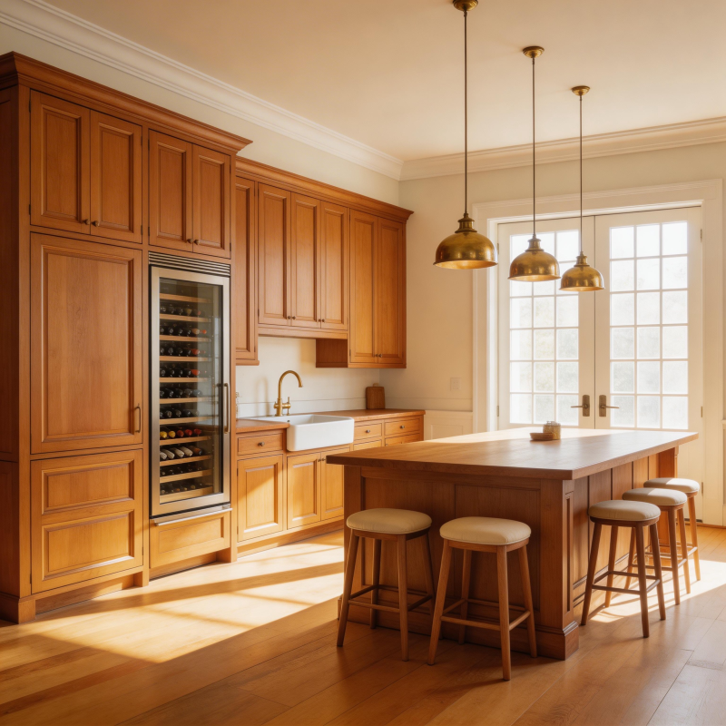 温馨木质厨房图片