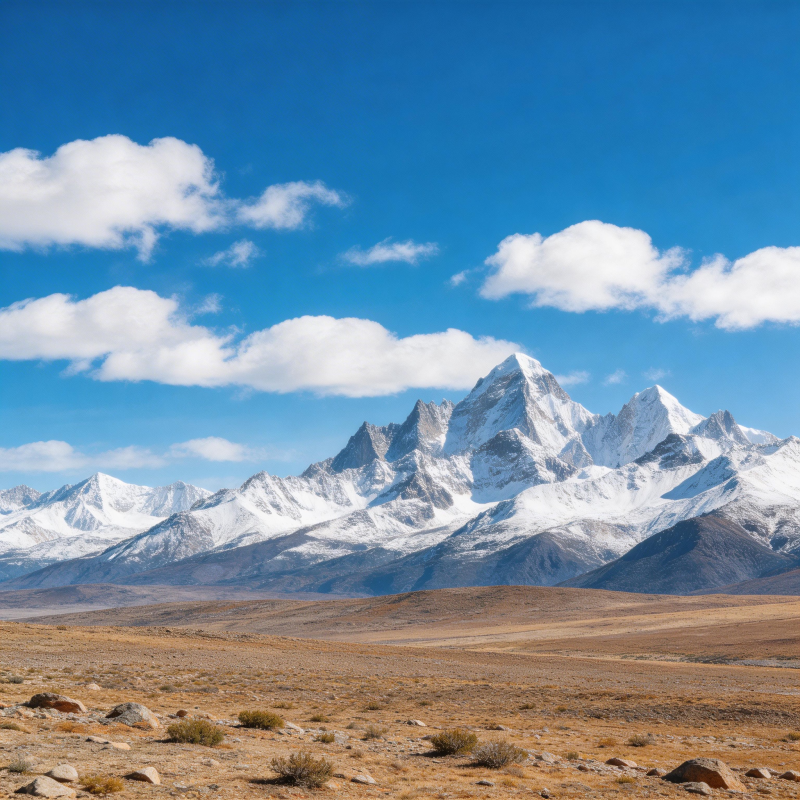 雪山下的荒原图片