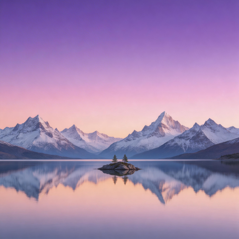 湖光山色映晨曦图片