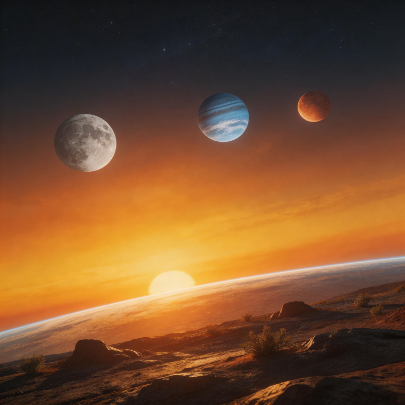 三月同辉 异星日出图片