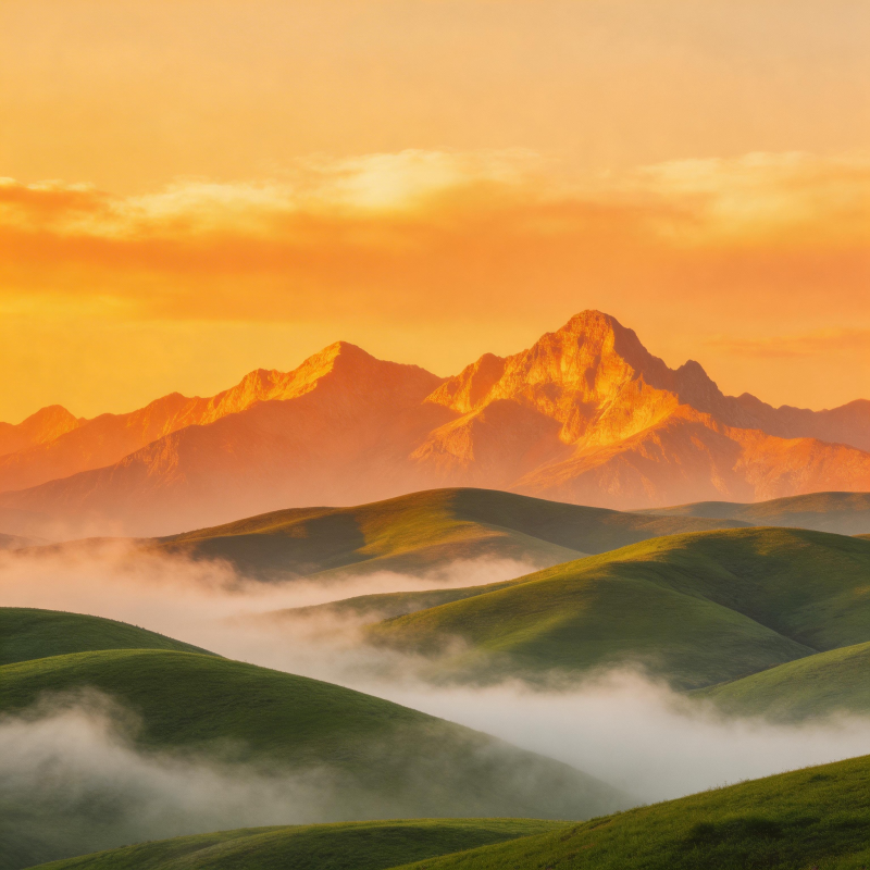 晨曦山峦云海图片