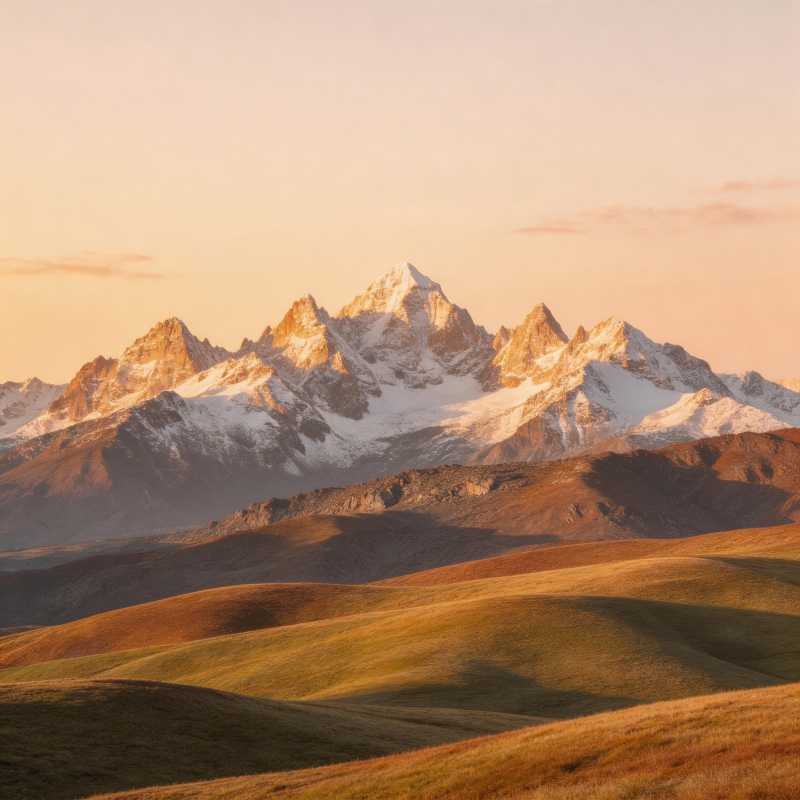 雪山日出风光图片