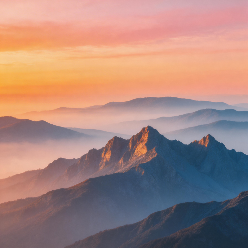 晨曦山峦图片