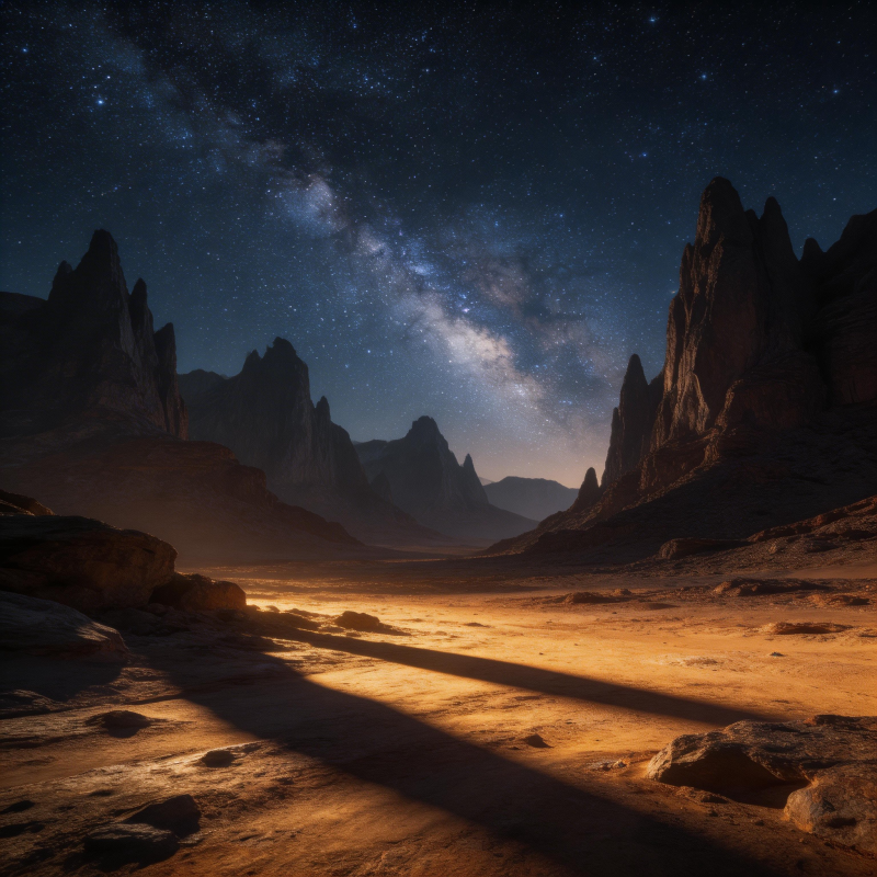 星河峡谷夜景图片