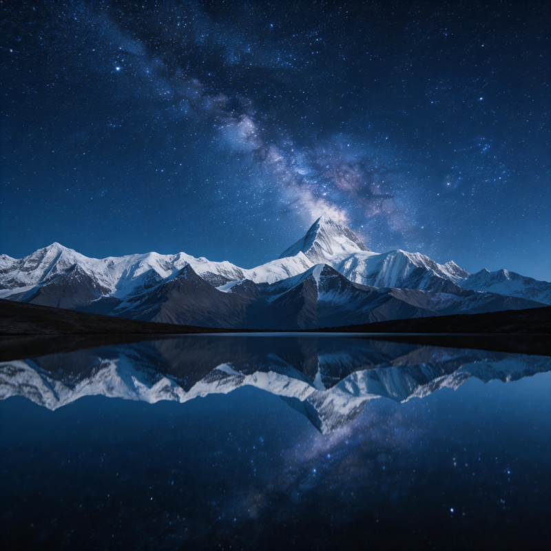 星河映雪峰图片