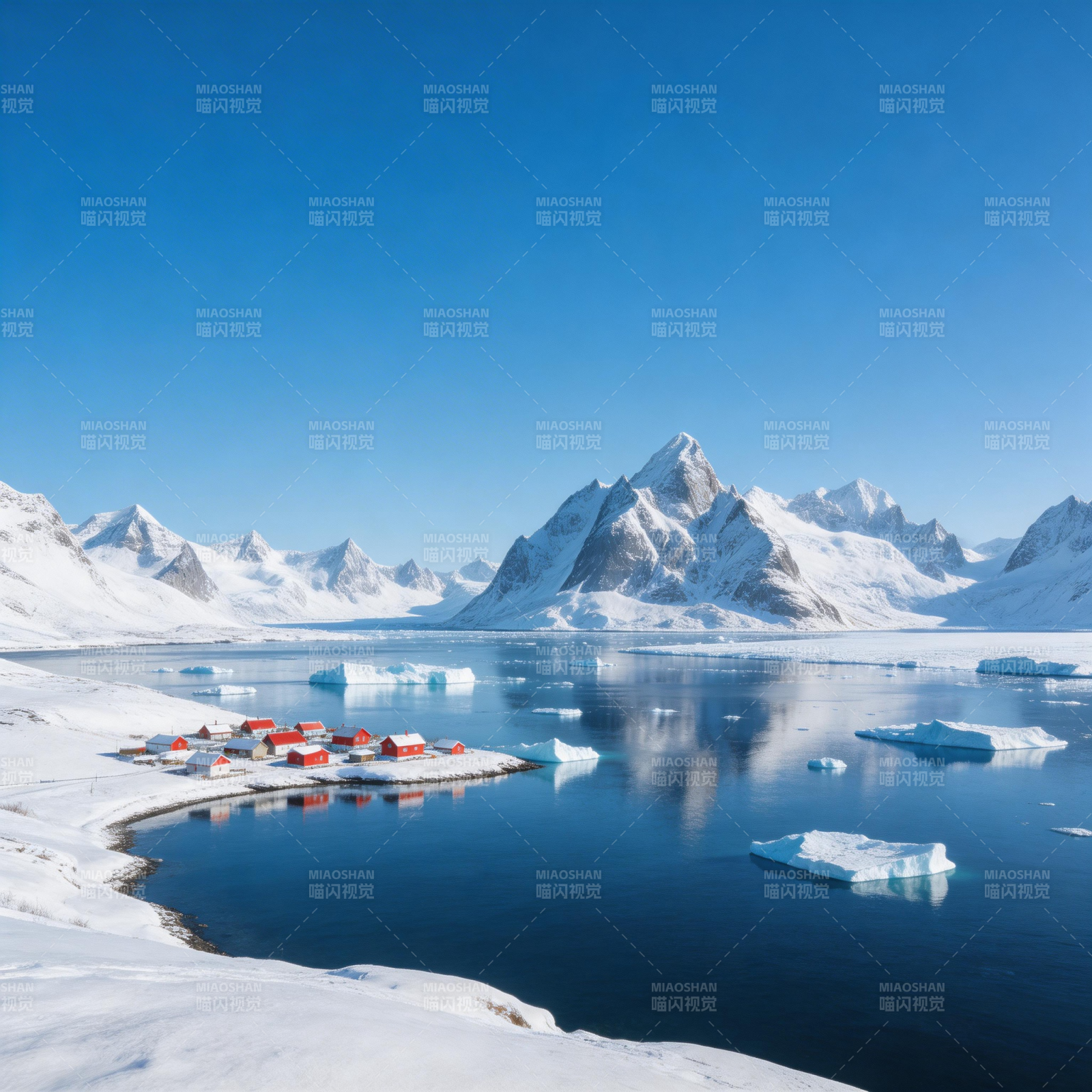 极地雪景小镇图片