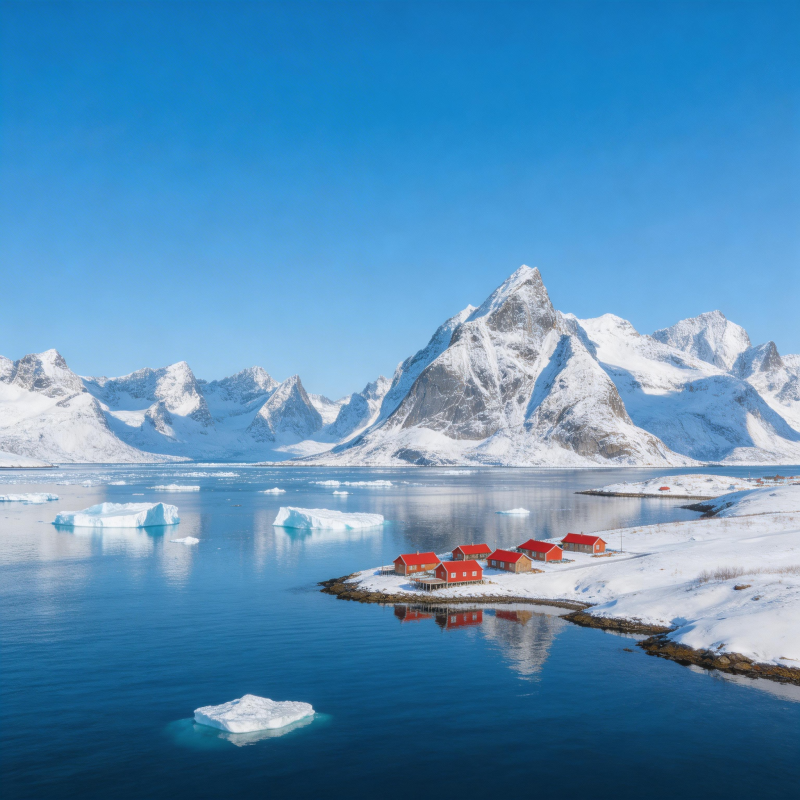 雪峰映红屋图片