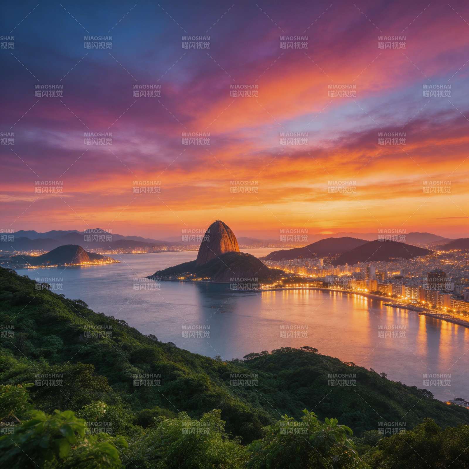 里约日落美景图片