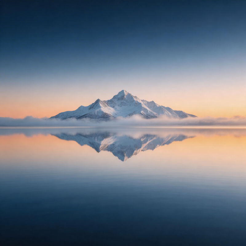 雪山倒影静湖中图片