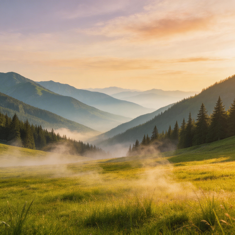 晨雾山谷图片