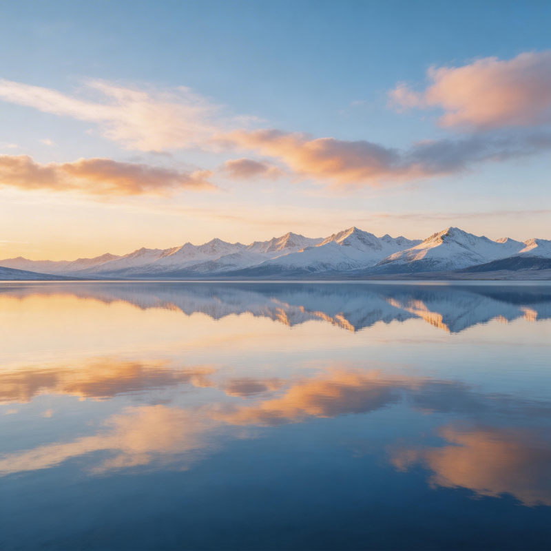 雪山倒影湖光图片