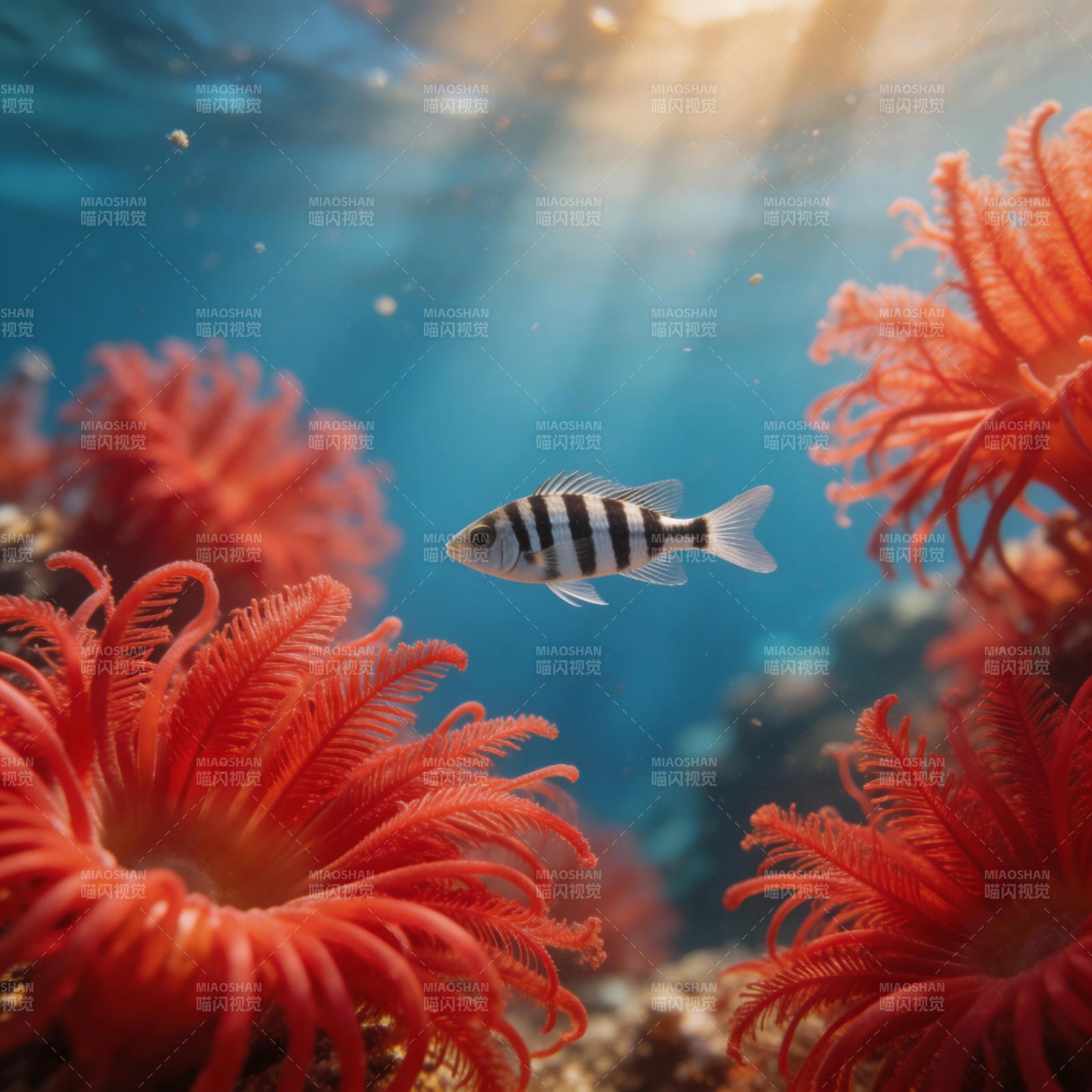 珊瑚鱼影图片