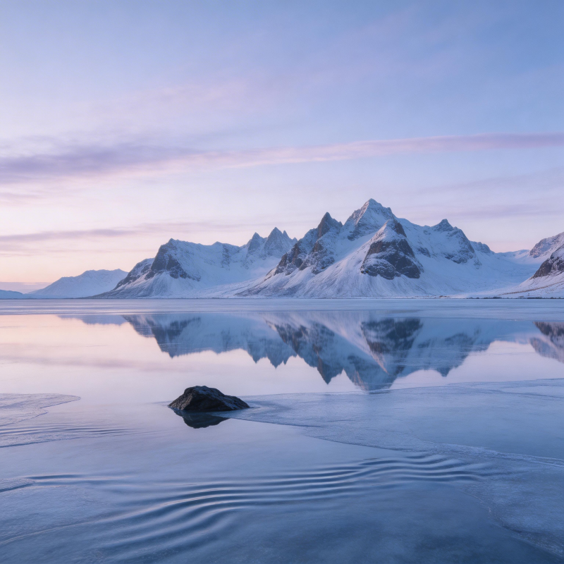 雪山倒影湖中图片