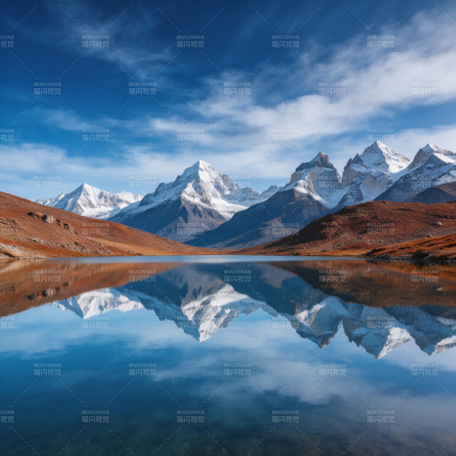 雪山倒影湖光图片