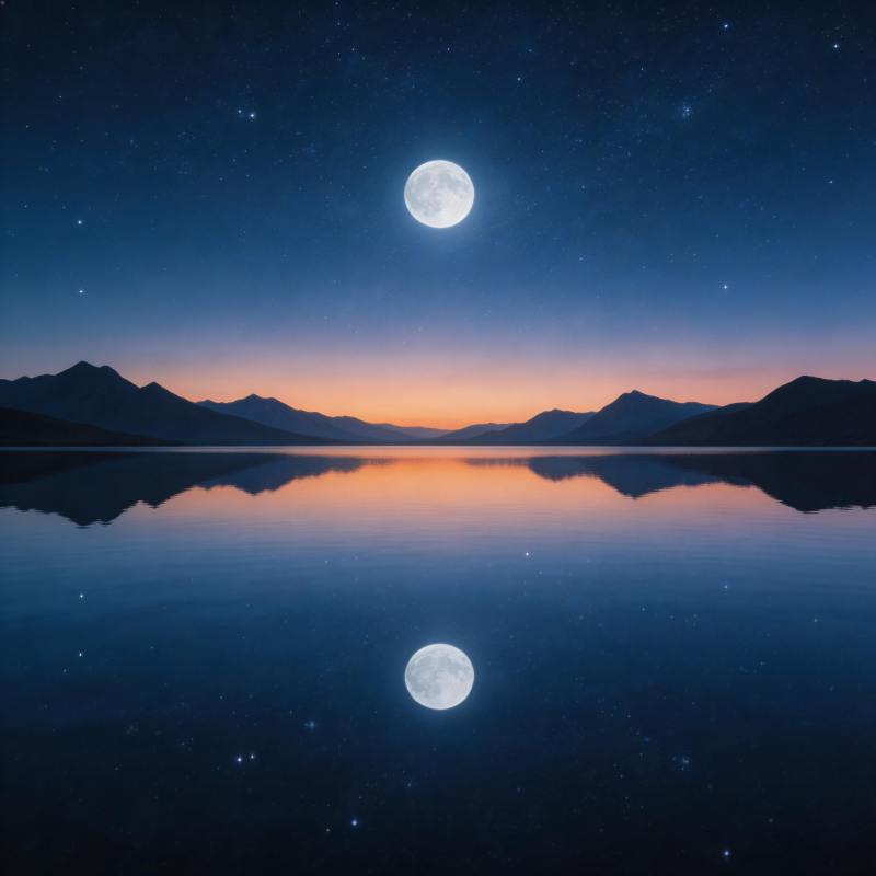 月映湖山夜图片