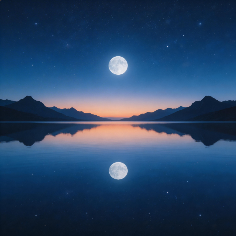 月映湖山夜图片