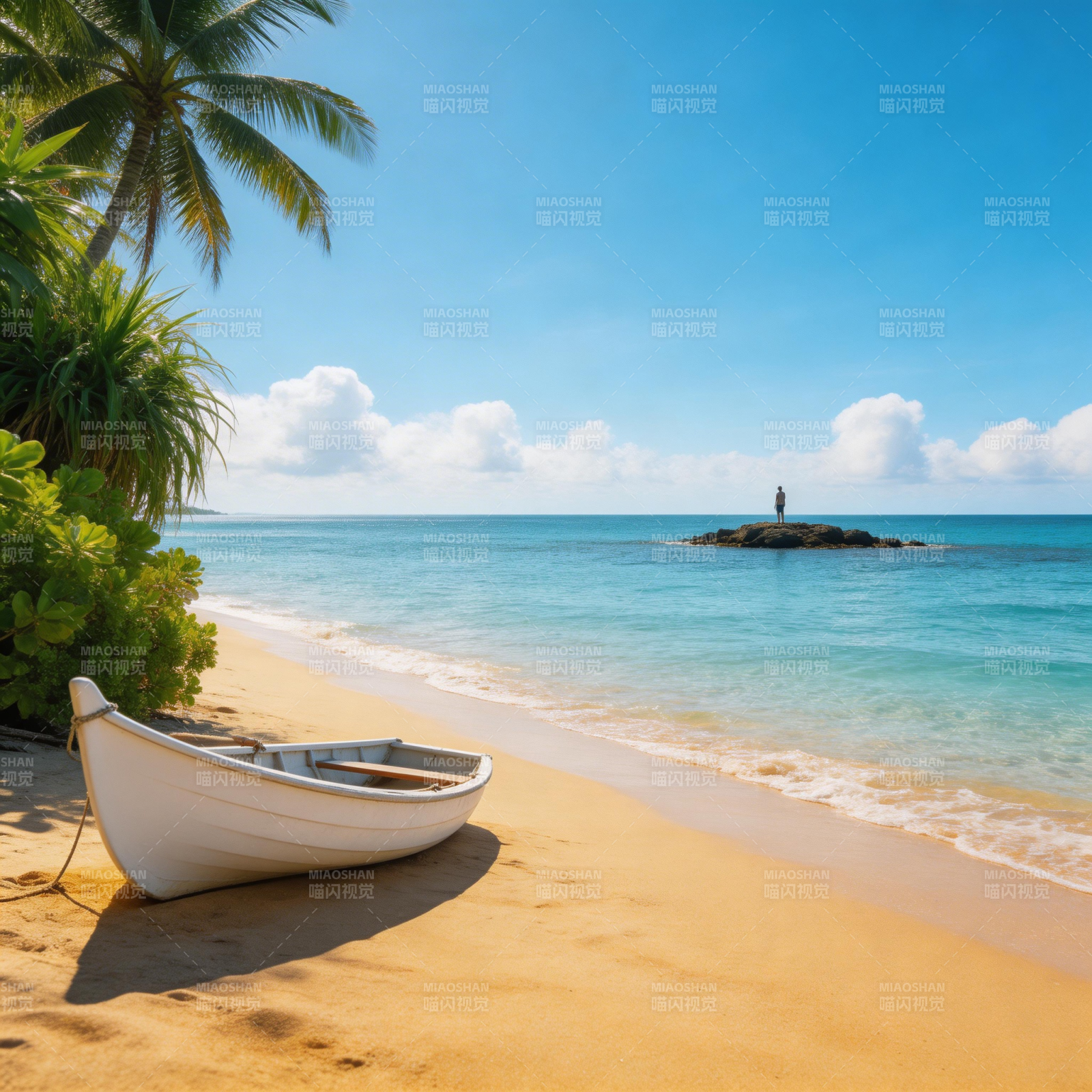 椰风海韵静谧滩图片