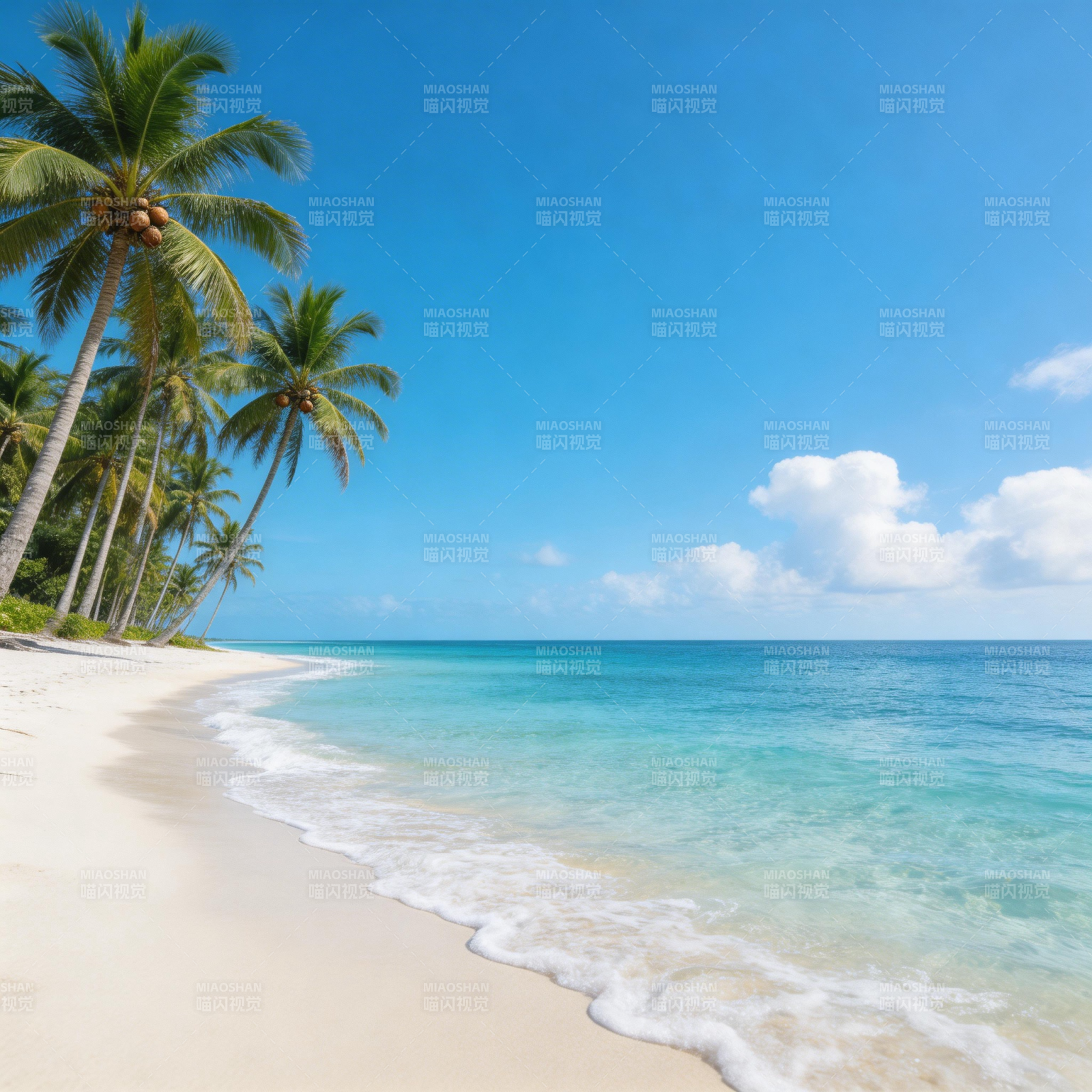 椰林碧海沙滩图片