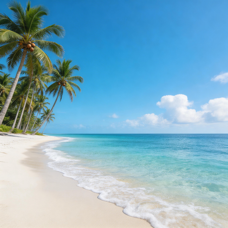 椰林碧海沙滩图片