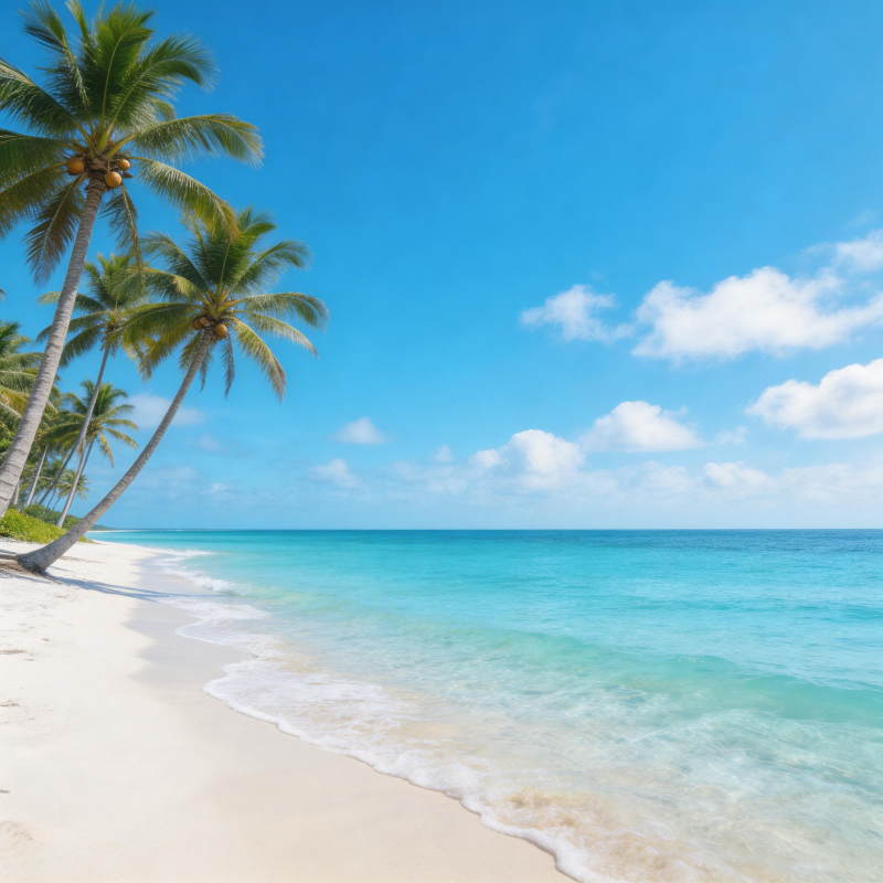 椰林碧海沙滩图片