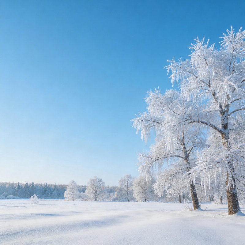 雪覆林间 晴空如洗图片