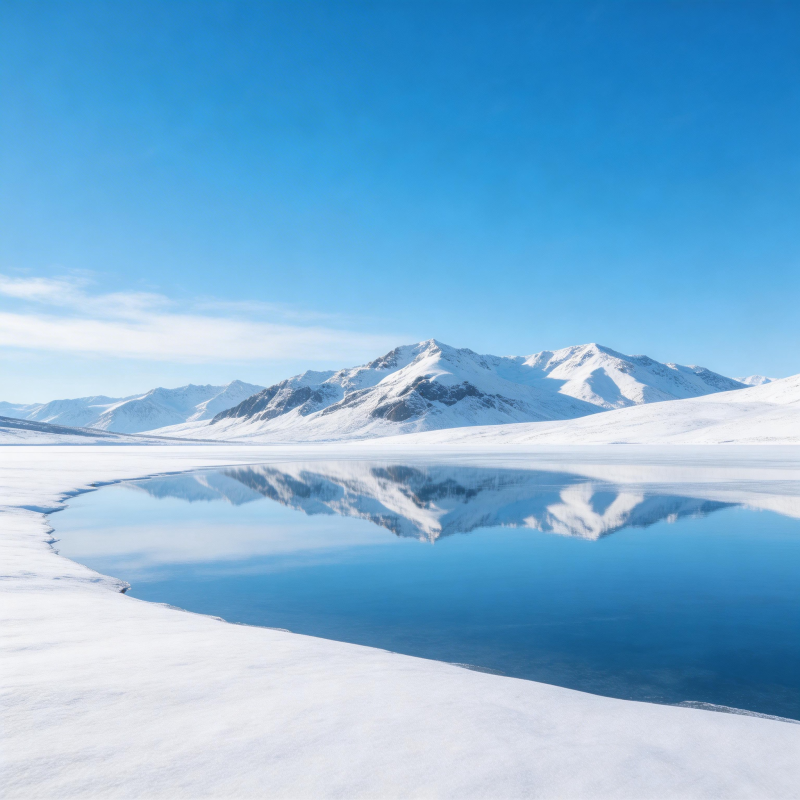 雪山倒影湖图片